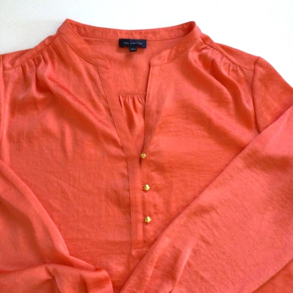 The Limited Womens Orange Satin Blouse, XL - Picture 3 of 4